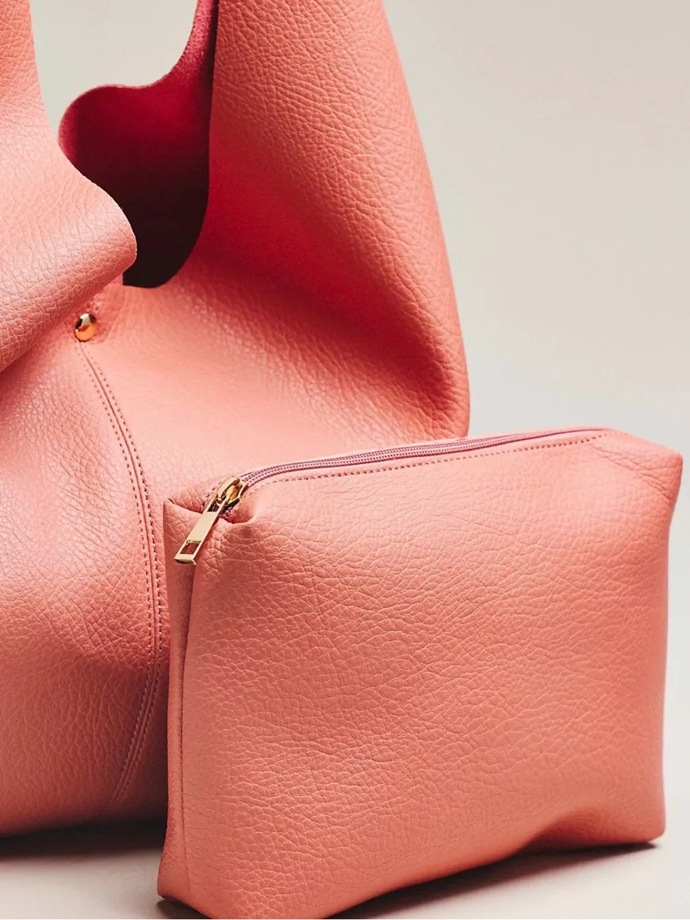 Anthropologie Coral Knot-Handle Hobo Bag
